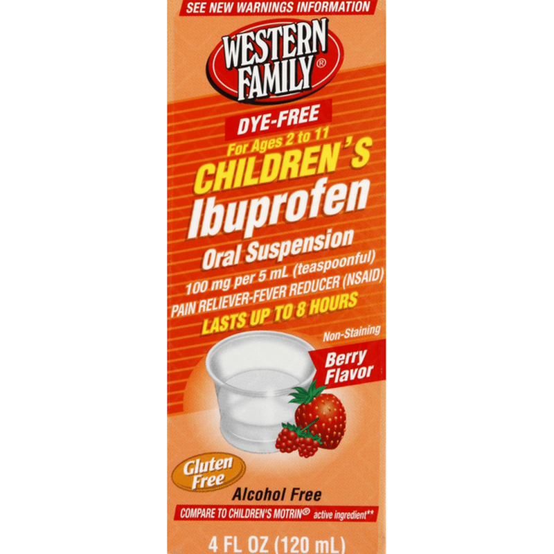 Western Family Ibuprofen, Children's, 100 mg, Oral Suspension, Berry