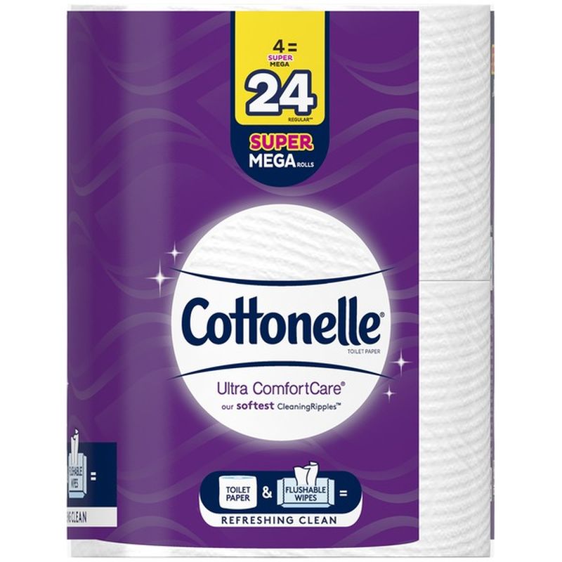 Cottonelle Ultra ComfortCare Super Mega Roll Toilet Paper Bath Tissue ...