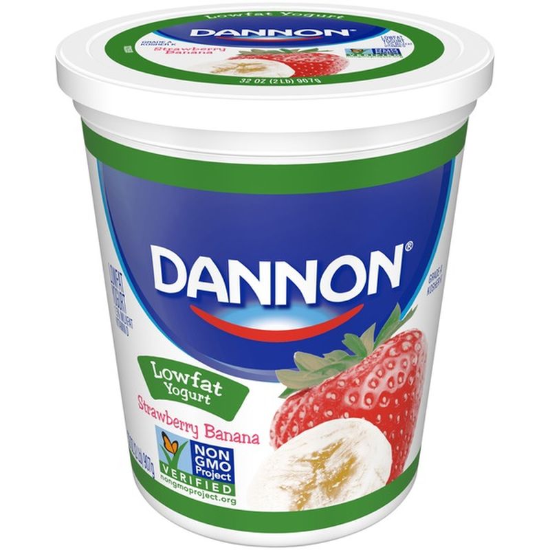 Brand Dannon Strawberry Banana Lowfat Yogurt (32 oz) Instacart