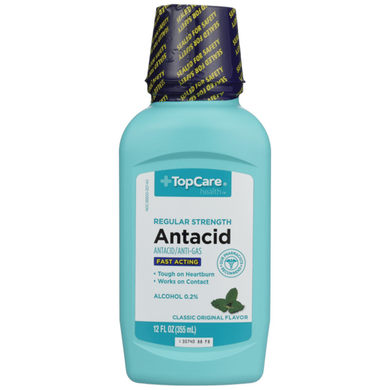 TopCare Regular Strength Antacid/AntiGas Liquid, Classic Original (12