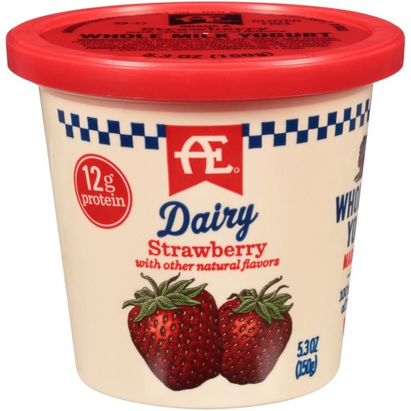 AE Dairy Strawberry Whole Milk Yogurt (5.3 oz) - Instacart