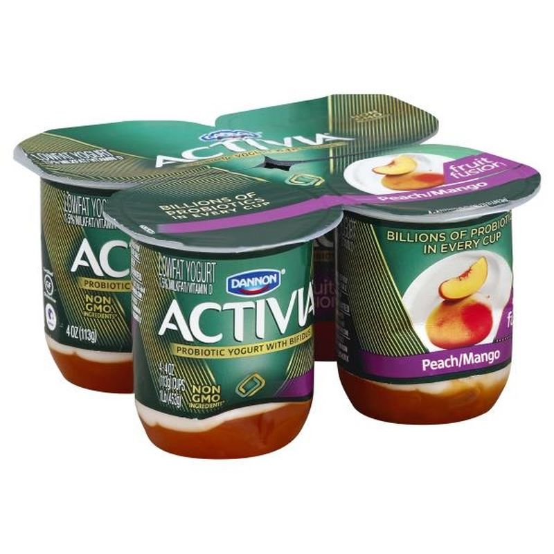 Activia Fruit on the Bottom Peach & Mango Yogurt (4 oz) Instacart