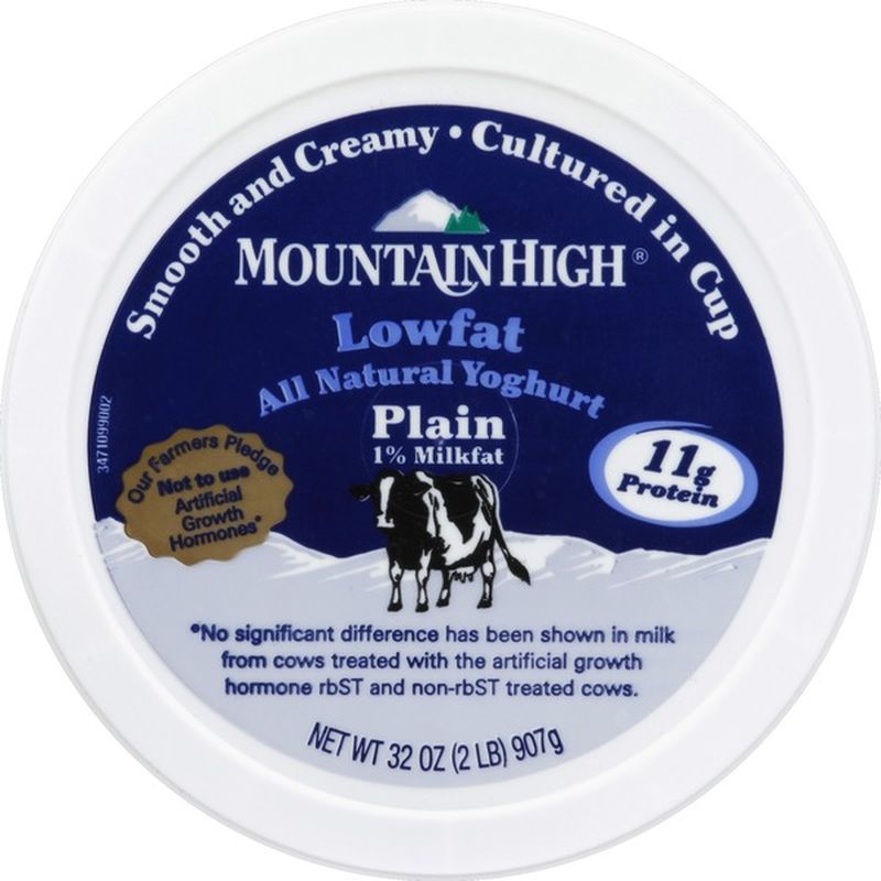 Mountain High Yoghurt, Lowfat, Plain, (32 oz) from Wholesome Choice