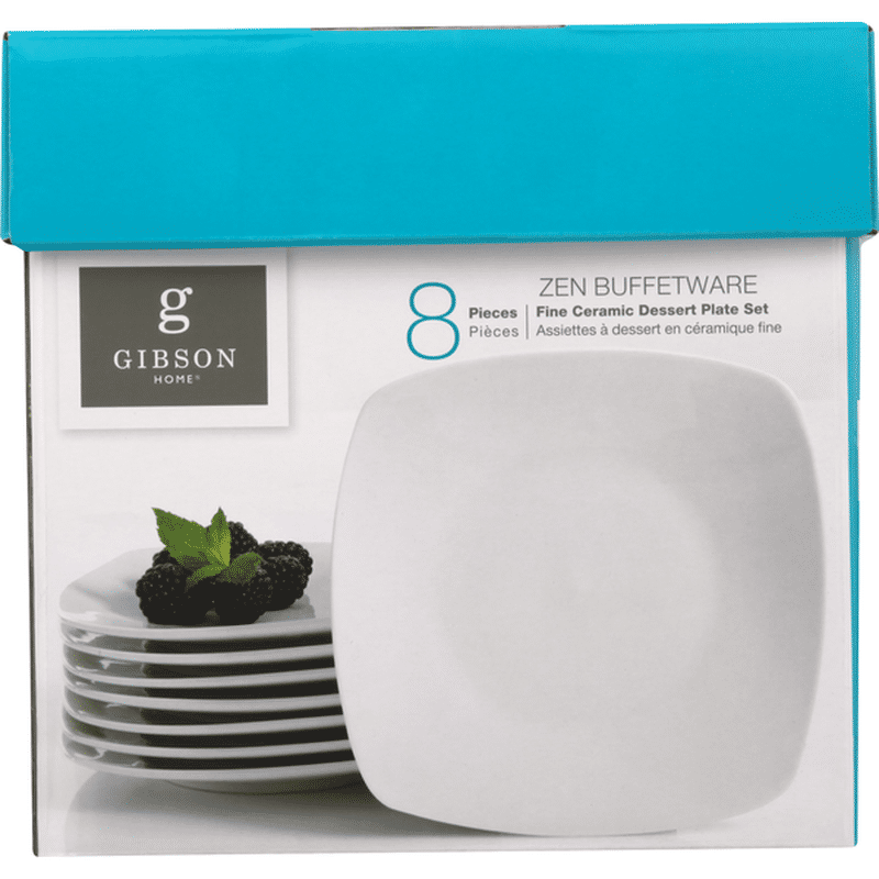 Gibson Home Dessert Plate Set, Fine Ceramic, Zen Buffetware (1 each