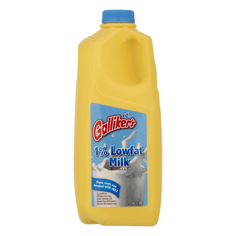 Galliker's Milk, Lowfat, 1 Milkfat (0.5 gal) Instacart