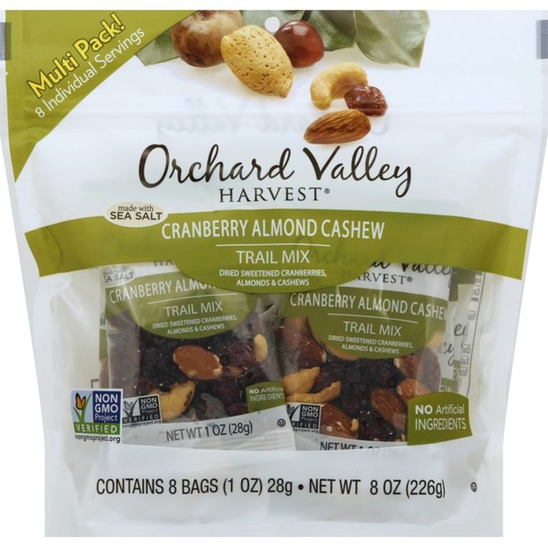 orchard valley harvest cranberry almond cashew calories