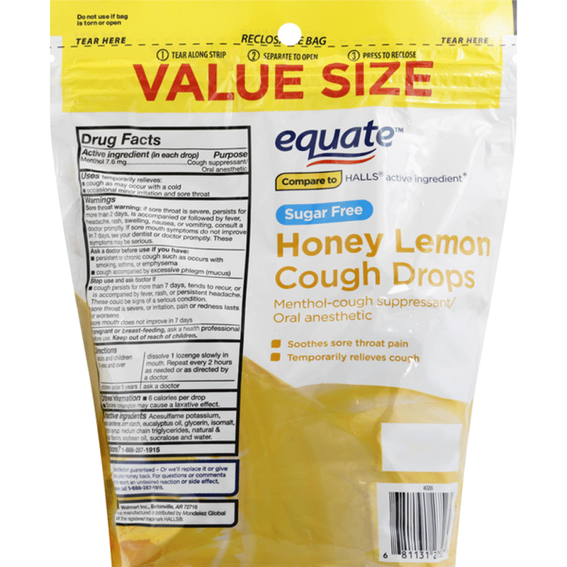 Equate Cough Drops, Honey Lemon, Value Size (140 Each) - Instacart