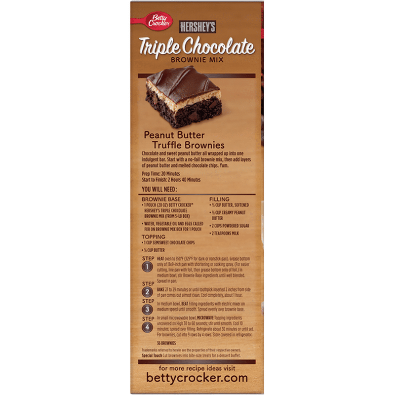 Betty Crocker Brownie Mix Triple Chocolate 4 Pack 4 Each Instacart