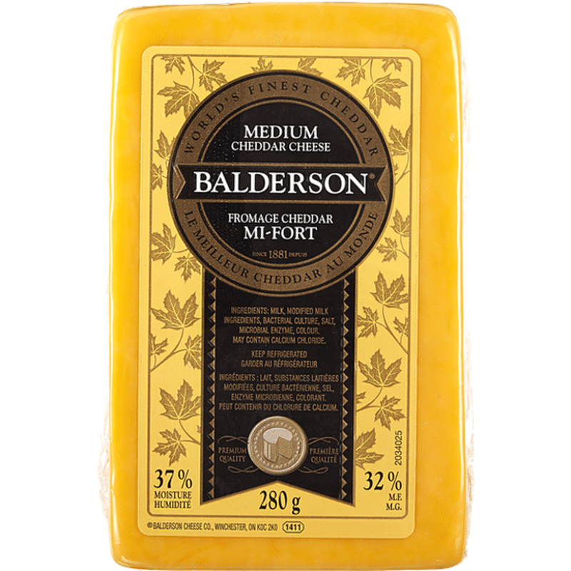 Balderson Medium Canadian Cheddar Cheese (per g) Instacart