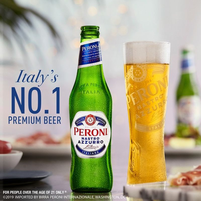 Peroni Nastro Azzurro International Pale Lager Beer Bottle (12 fl oz ...