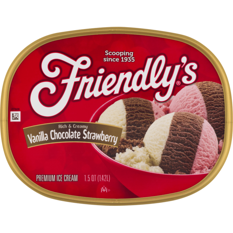 Friendlys Premium Ice Cream Vanilla Chocolate Strawberry 6269