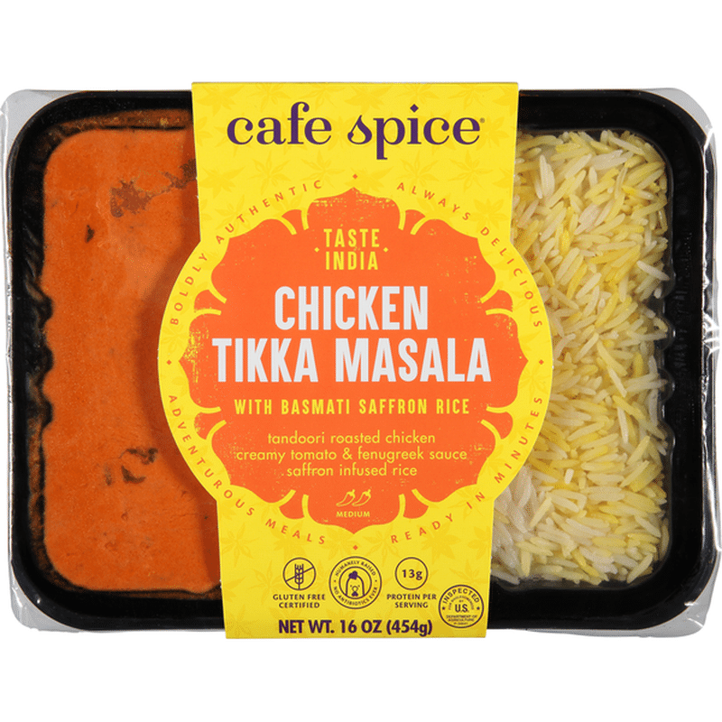 Cafe Spice Chicken Tikka Masala, with Basmati Saffron Rice, Medium (16 oz) Instacart