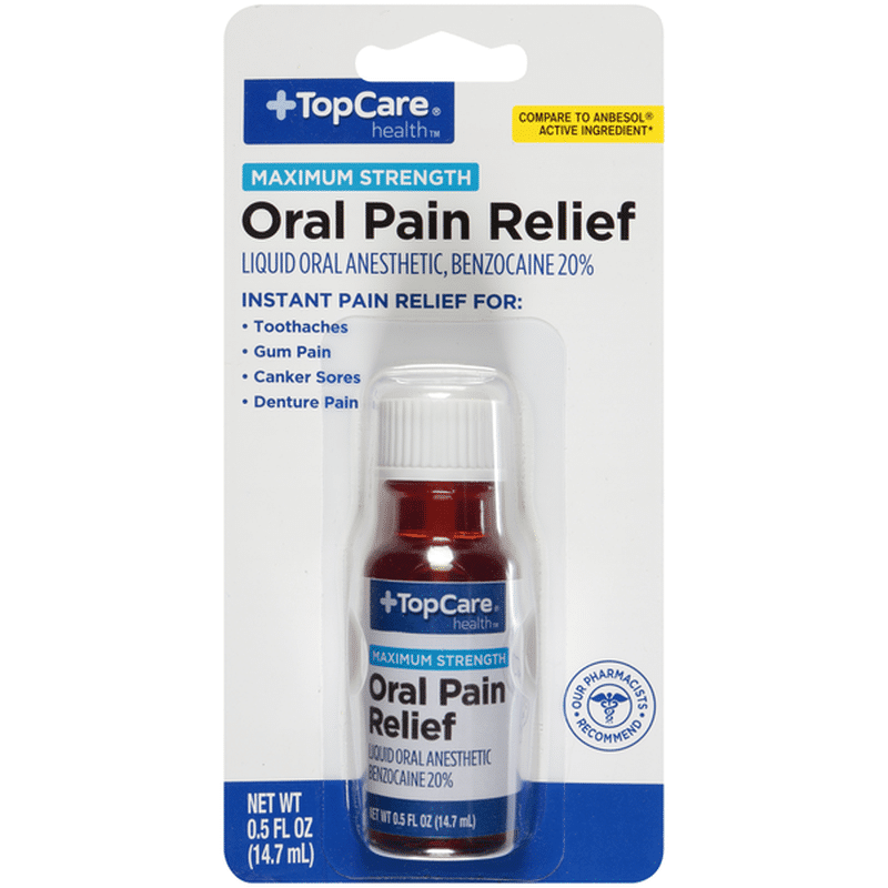 Top Care Maximum Strength Oral Pain Relief Liquid Anesthetic