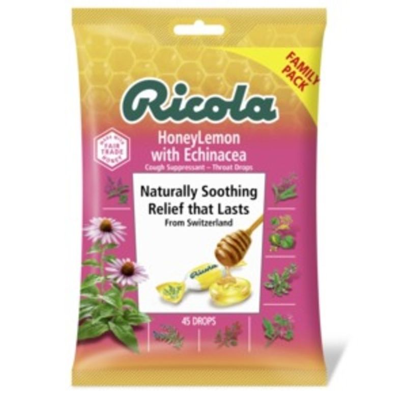 Ricola Cough Suppressant/Throat Drops, Honey Lemon with Echinacea