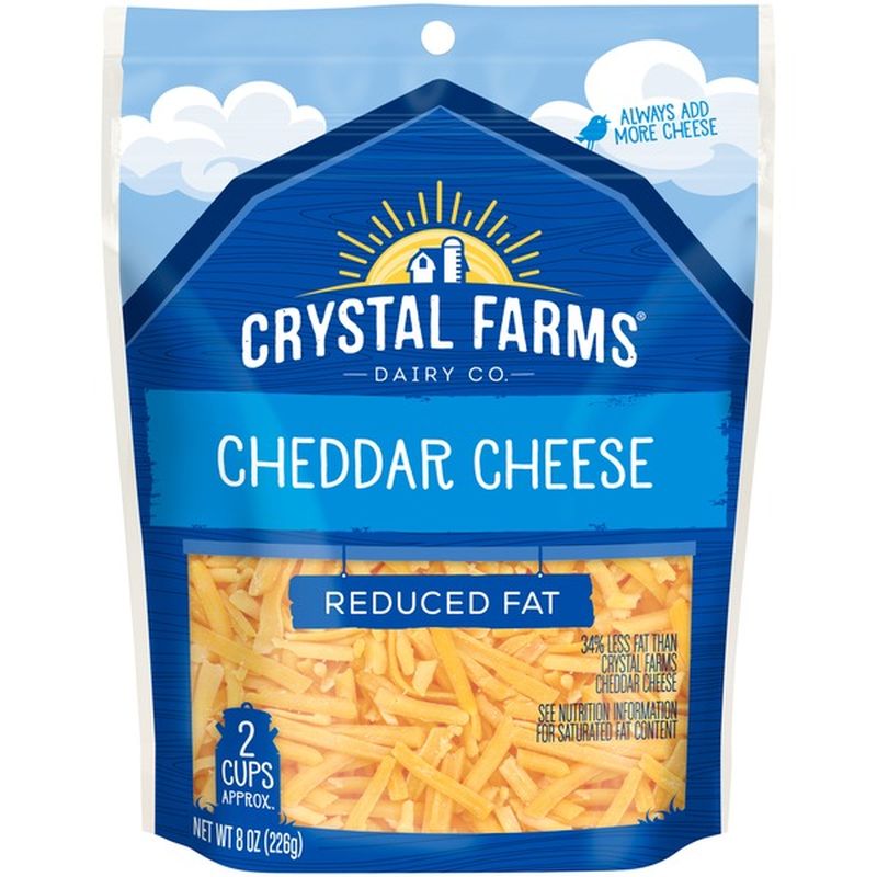 Crystal Farms Shredded Reduced Fat Cheddar Cheese 8 Oz Instacart
