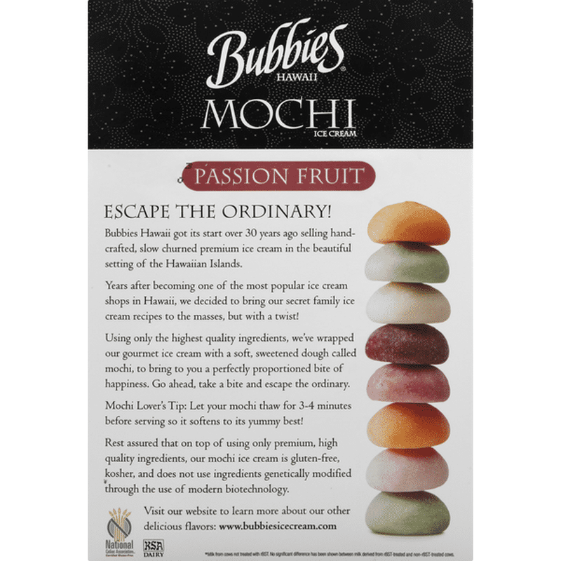 Bubbies Mochi Passion Fruit 6 Each Instacart