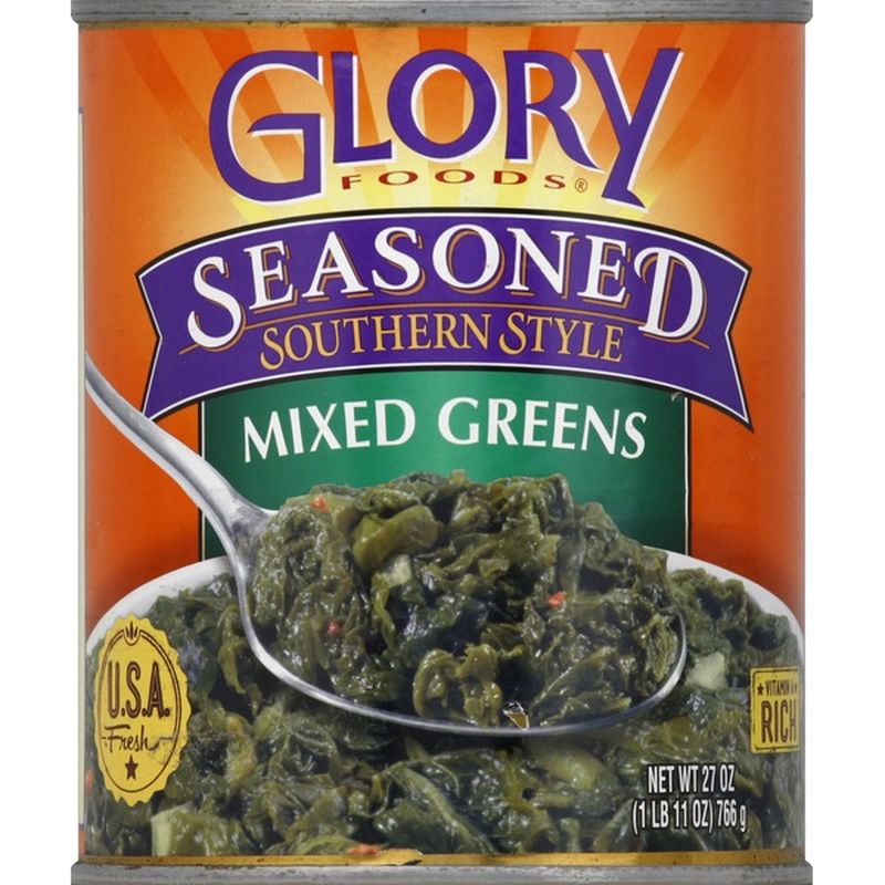 Glory Foods Seasoned Southern Style Mixed Greens (27 oz can) from