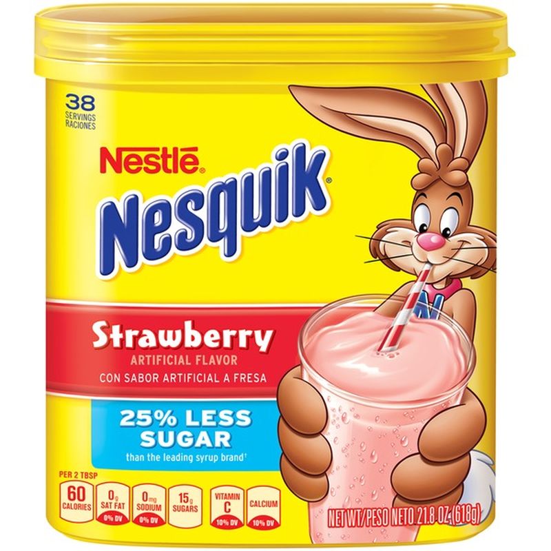 Nestle Nesquik Strawberry Flavored Milk Powder (21.8 oz) Instacart