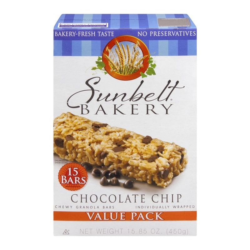 Sunbelt Bakery Granola Bars, Chewy, Chocolate Chip, Value Pack (15 each