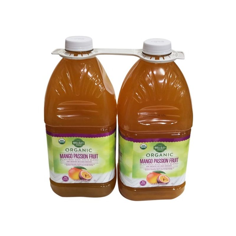 Wellsley Farms Mango Passion Fruit Flavored Organic 100 Juice Blend