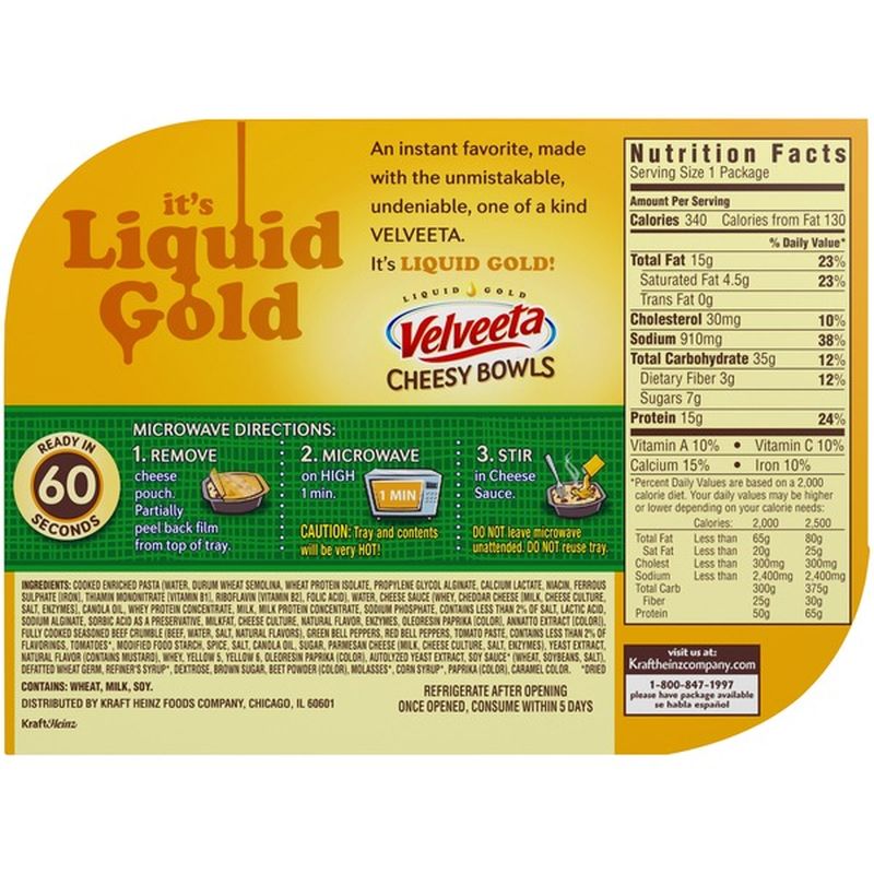 Kraft Velveeta Cheesy Bowls Lasagna with Meat Sauce (9 oz) Instacart