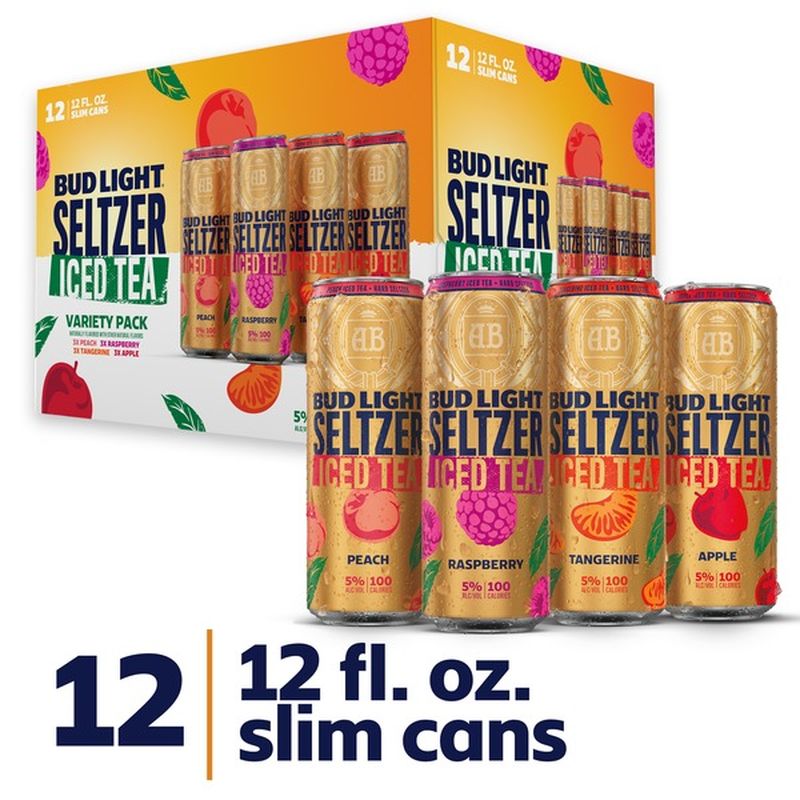 Bud Light Hard Seltzer Iced Tea Variety Pack, Slim Cans (12 oz) Instacart