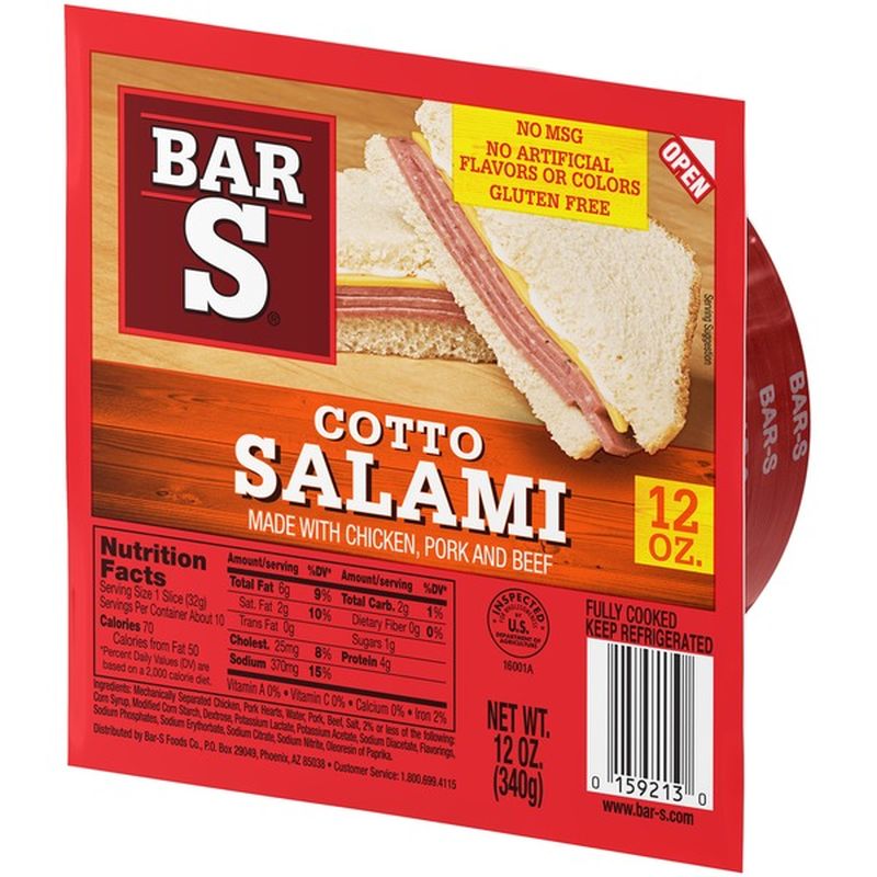 Bar S Cotto Salami (340 g) Instacart