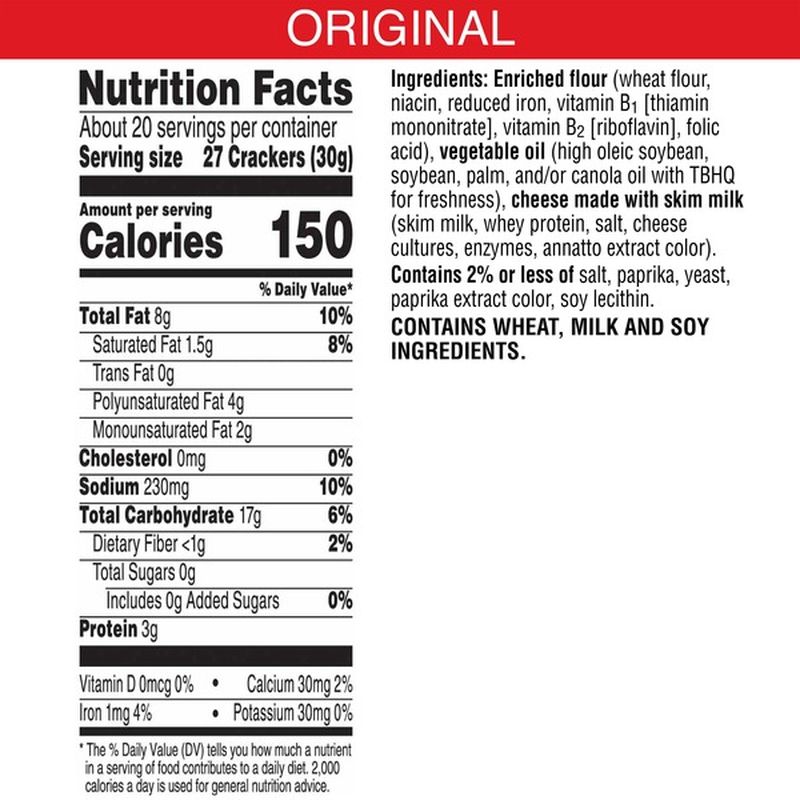Cheez-It Baked Snack Cheese Crackers Original