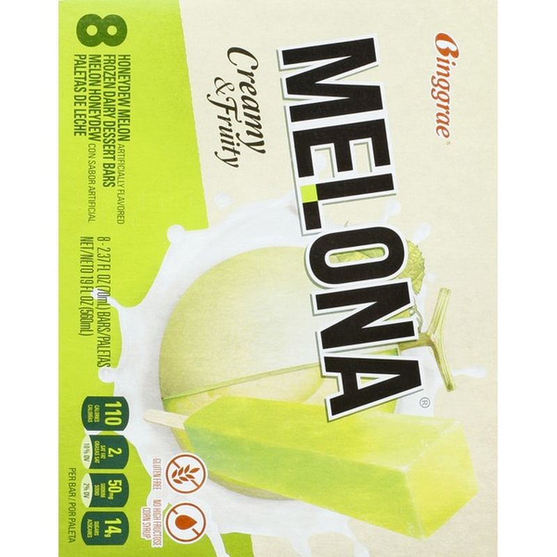 Melona Dessert Bars, Frozen Dairy, Honeydew Melon