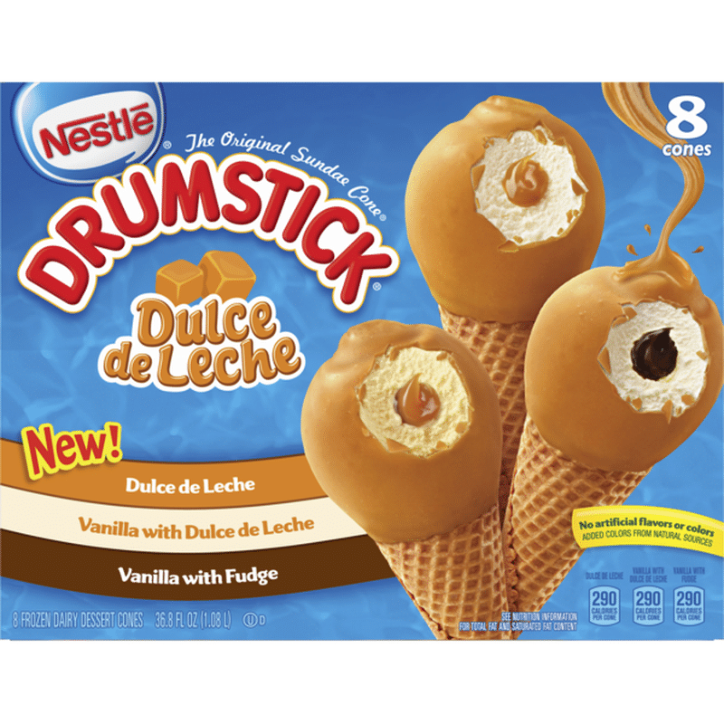 Drumstick Dulce de Leche Frozen Dairy Dessert Cones Variety Pack (1.08