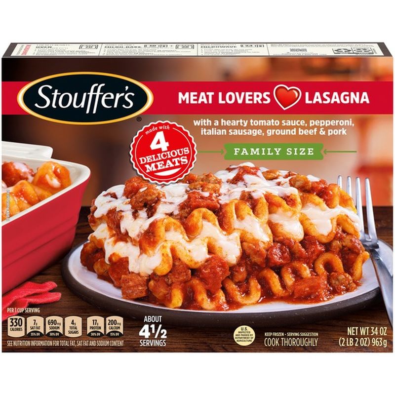 Stouffer's Family Size Meat Lovers Lasagna Frozen Meal (34 oz) from H-E