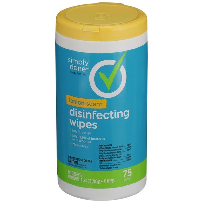 Simply Done Disinfecting Wipes, Lemon (75 ct) from Price Chopper