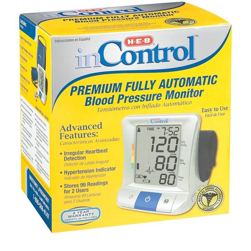 H-E-B InControl Premium Fully Automatic Blood Pressure Monitor