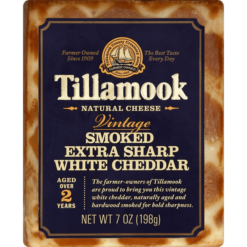 Tillamook Cheese Natural Vintage Smoked Extra Sharp White Cheddar 7 Oz Instacart