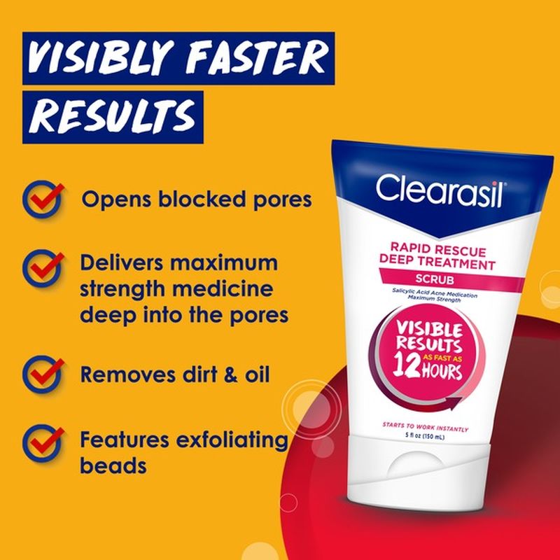 Clearasil® Acne Treatment Scrub Rapid Rescue Deep Treatment Scrub with Salicylic Acid Acne