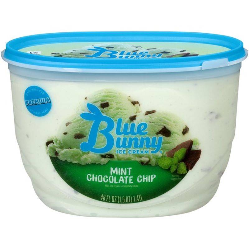 Blue Bunny Ice Cream, Mint Chocolate Chip (48 fl oz) - Instacart