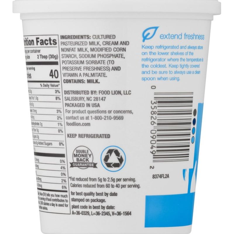 Food Lion Sour Cream, Light (16 oz) - Instacart