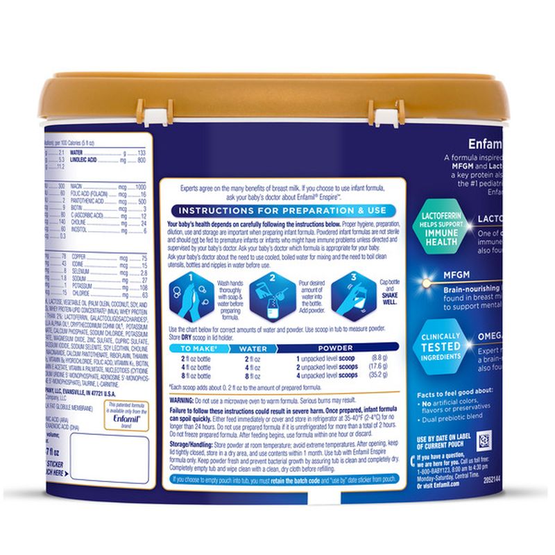 Enfamil® Enspire Infant Formula with MFGM & Lactoferrin, a Protein