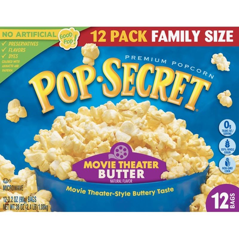 Pop Secret Popcorn, Premium, 12 Pack, Family Size (3.2 oz) Instacart