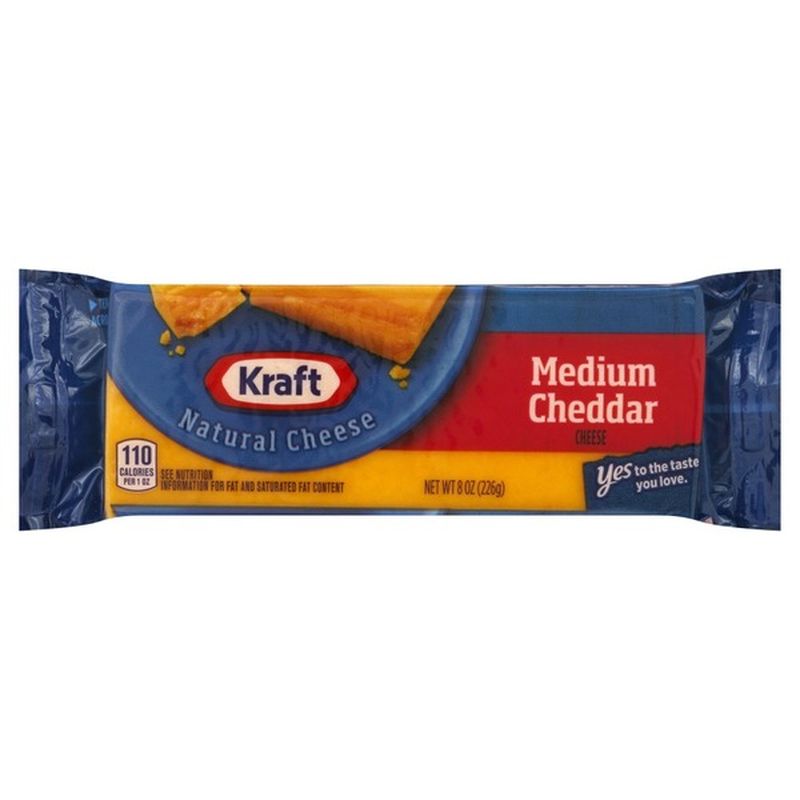 Kraft Medium Cheddar Cheese Block (226 g) from HEB Instacart