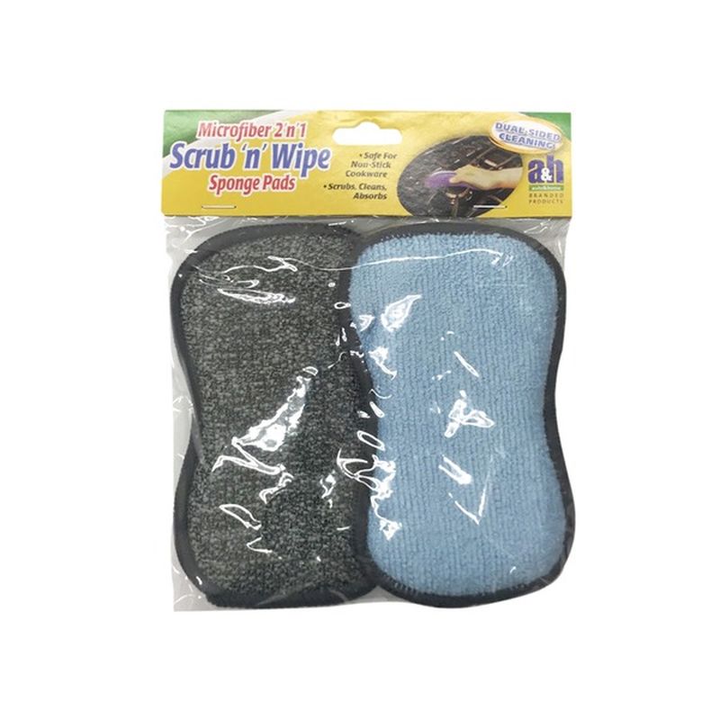 A & H A&H Scrub 'n' Wipe Microfiber 2 'n' 1 Sponge Pads (2 ct) Instacart