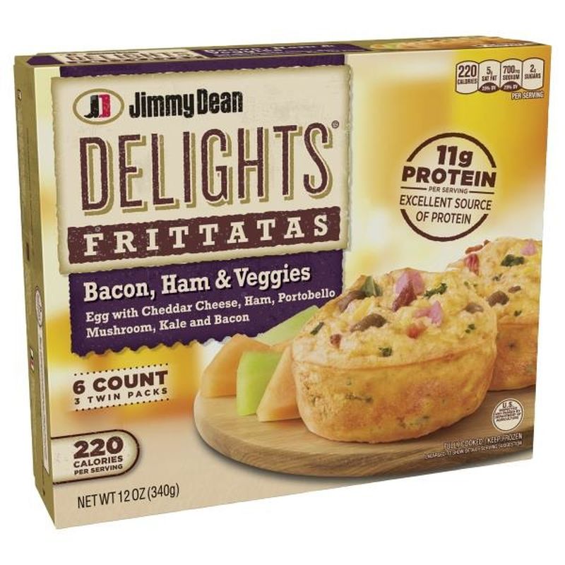Jimmy Dean Delights Bacon, Ham & Veggies Frittatas, Frozen (12 oz