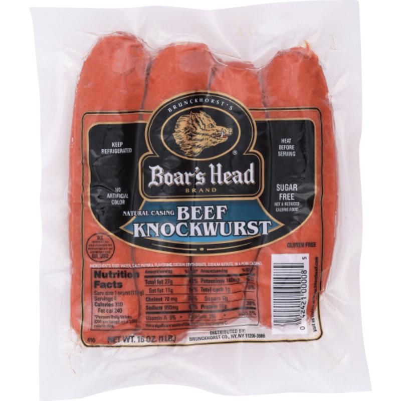 Boar's Head Beef Knockwurst (4 ct) Instacart