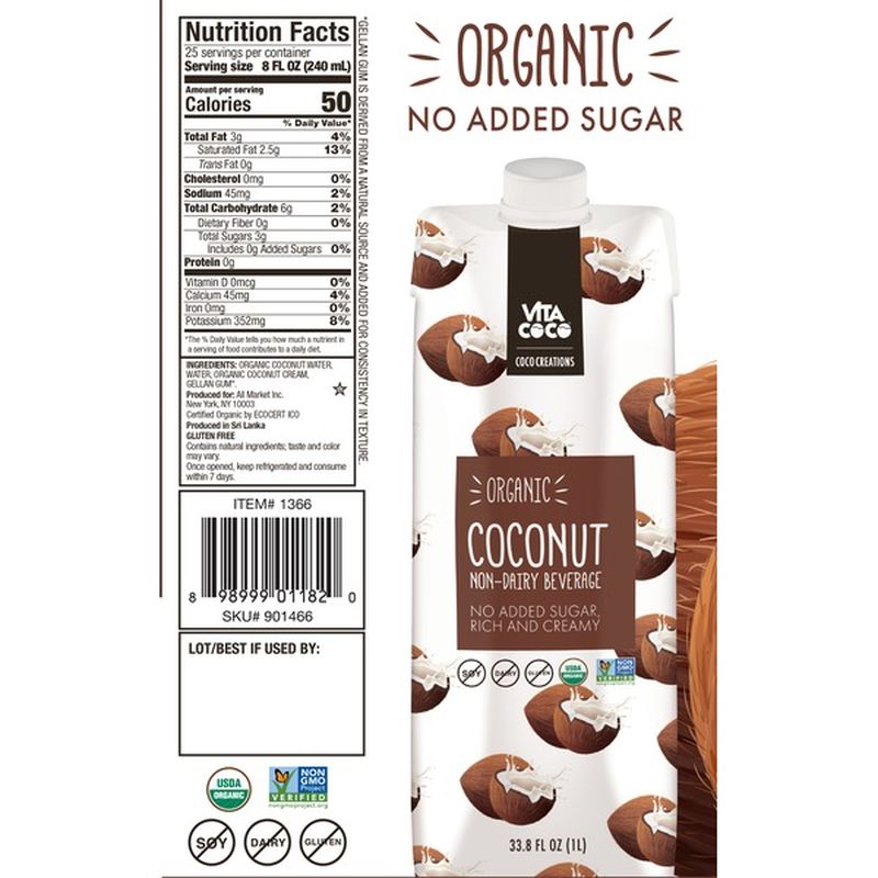Vita Coco Organic Coconut Milk (1 L) Instacart