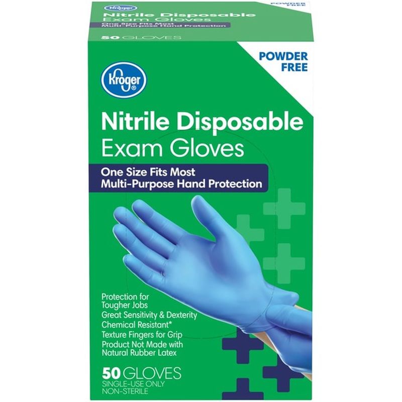 Kroger Powder Free Nitrile Disposable Exam Gloves (50 ct) Instacart