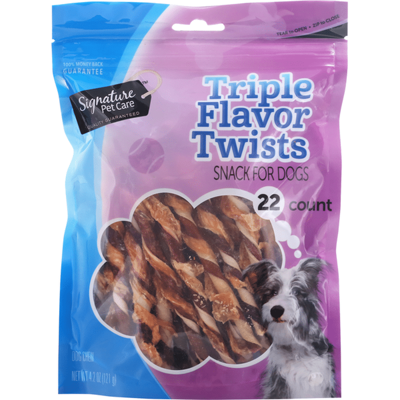 Signature Pet Dog Chew, Triple Flavor Twists (4.2 oz) Instacart
