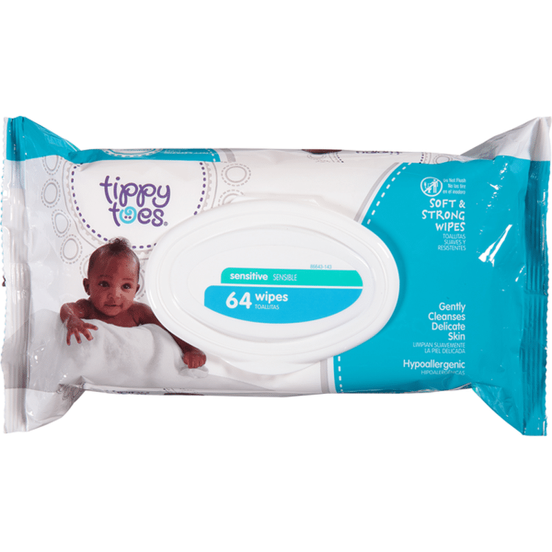 Tippy Toes Wipes Soft And Strong Sensitive 64 Each Instacart