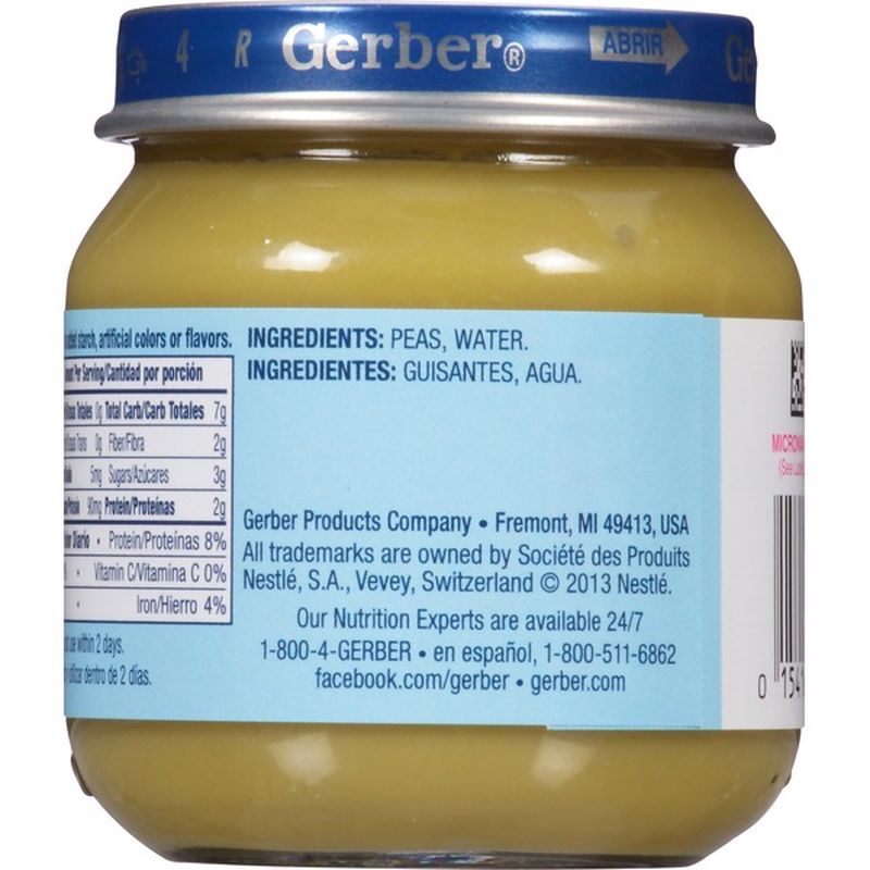 gerber baby food peas