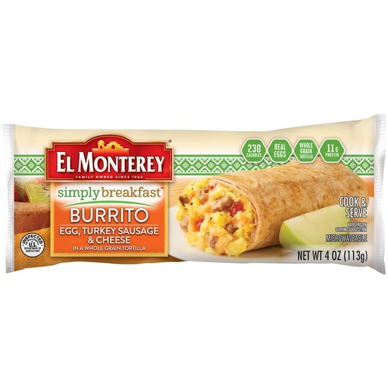 El Monterey Egg, Turkey Sausage & Cheese Burrito (113 g) Instacart