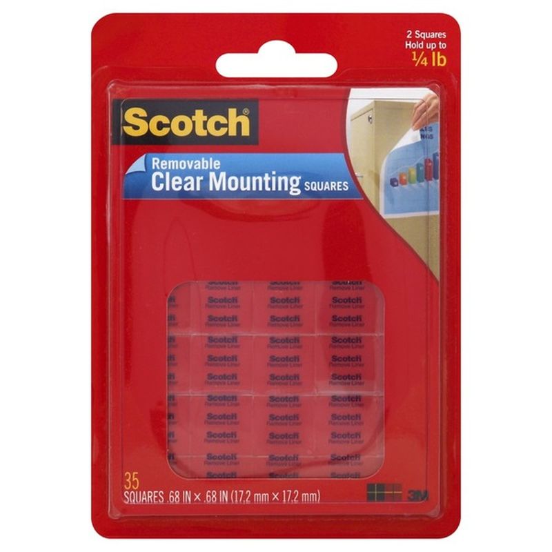 Scotch 3M Removable Clear Mounting Squares (35 ct) Instacart